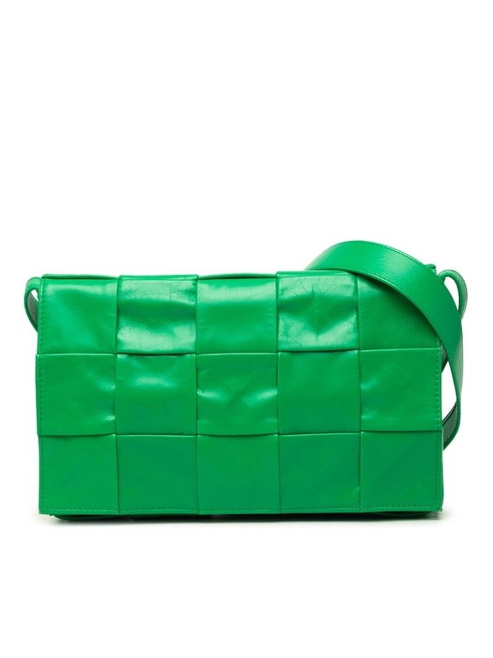 Bottega Veneta Maxi Intrecciato Cassette Crossbody Shoulder Bag Green Leather
